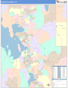 Wasatch Front Metro Area Digital Map Color Cast Style